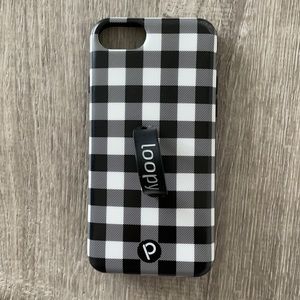 iPhone 6/7/8/SE Loopy phone Case black plaid